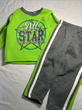 Tuff Guys All Star Green & Gray Baby Sweatpants Set